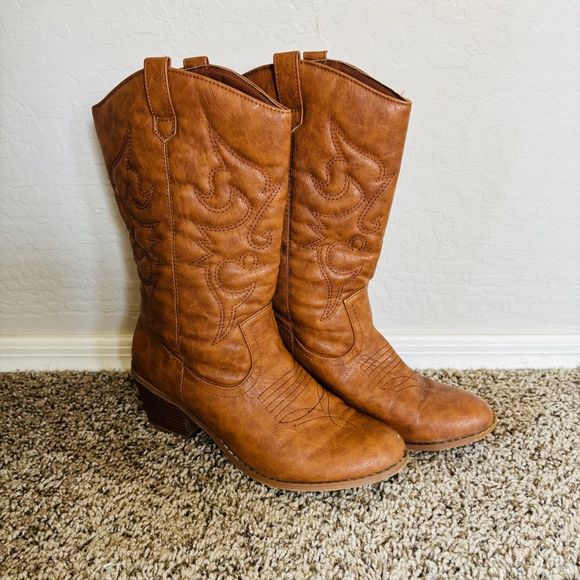 Women's West Blvd Cowboy Boots Brown 8.5 - Picture 2 of 7